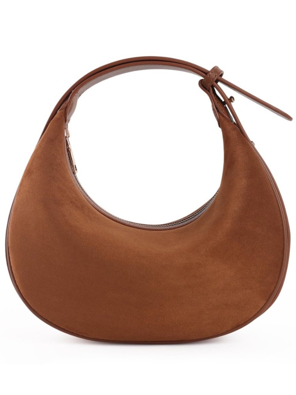 Suede Crossbody Bag for Women, Crescent Shoulder Bag Trendy Tote Handbags